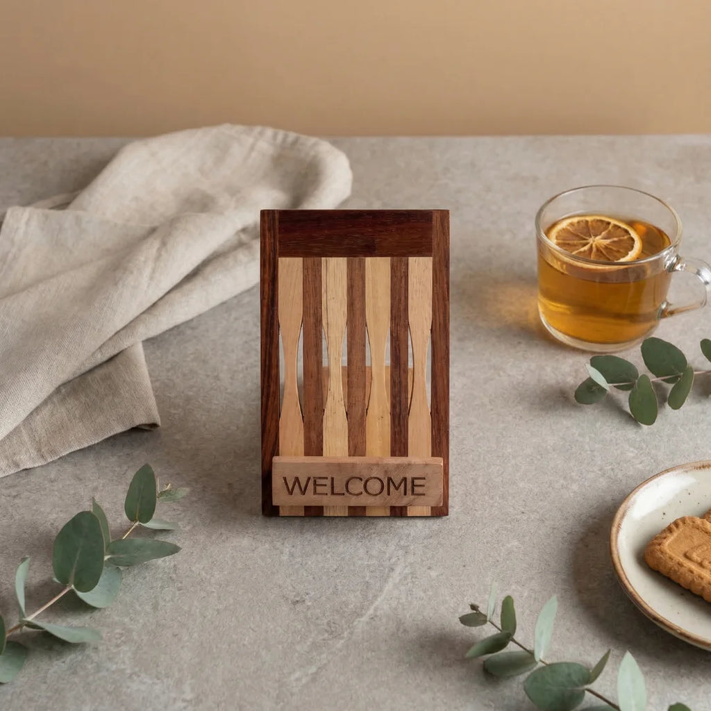 Striped Wood Mobile Stan