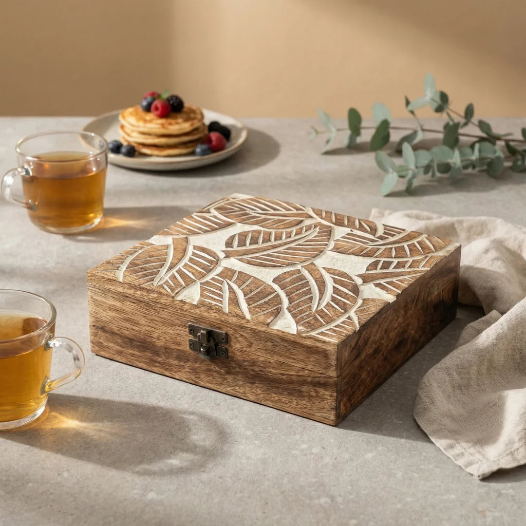 Carved Mango Storage Box