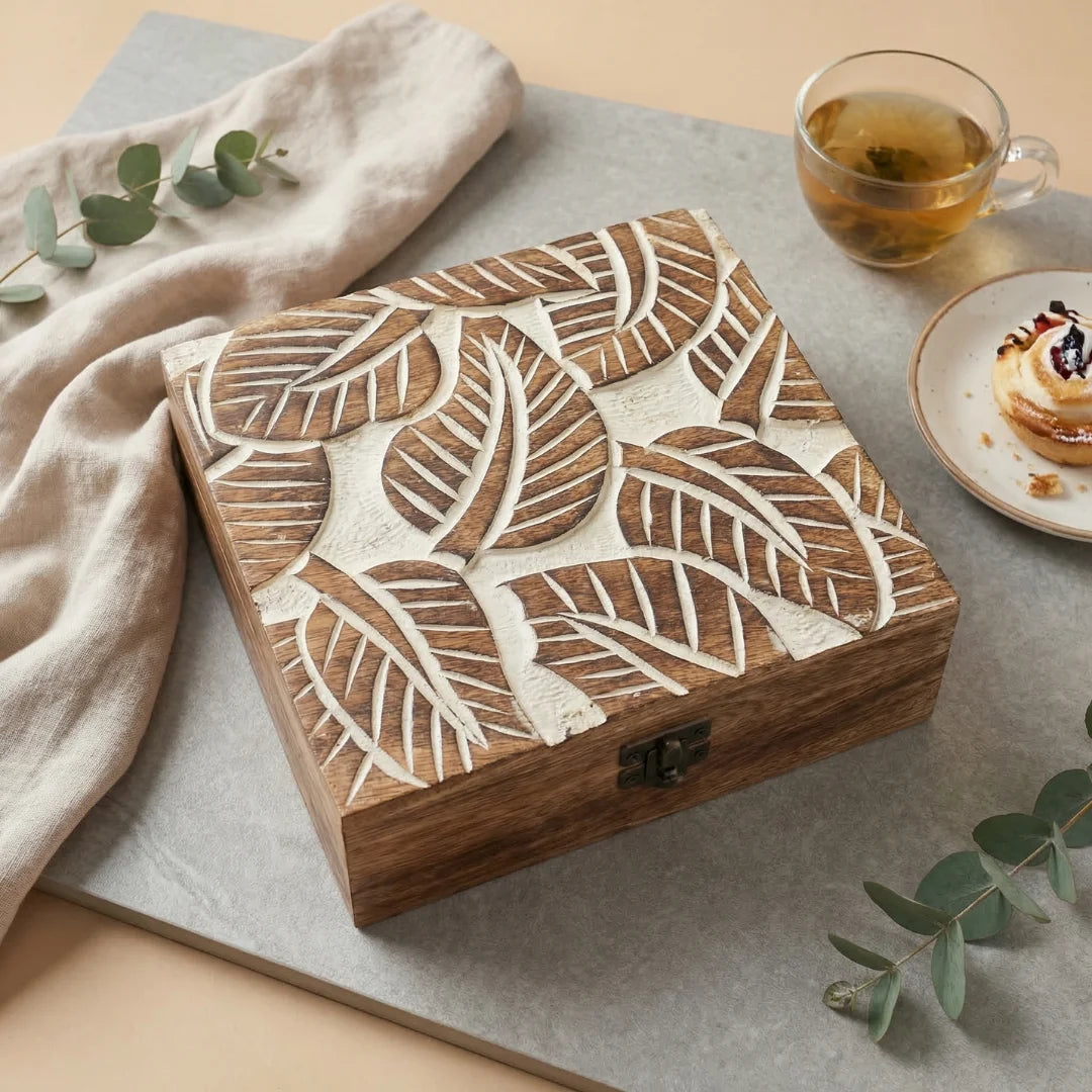Carved Mango Storage Box