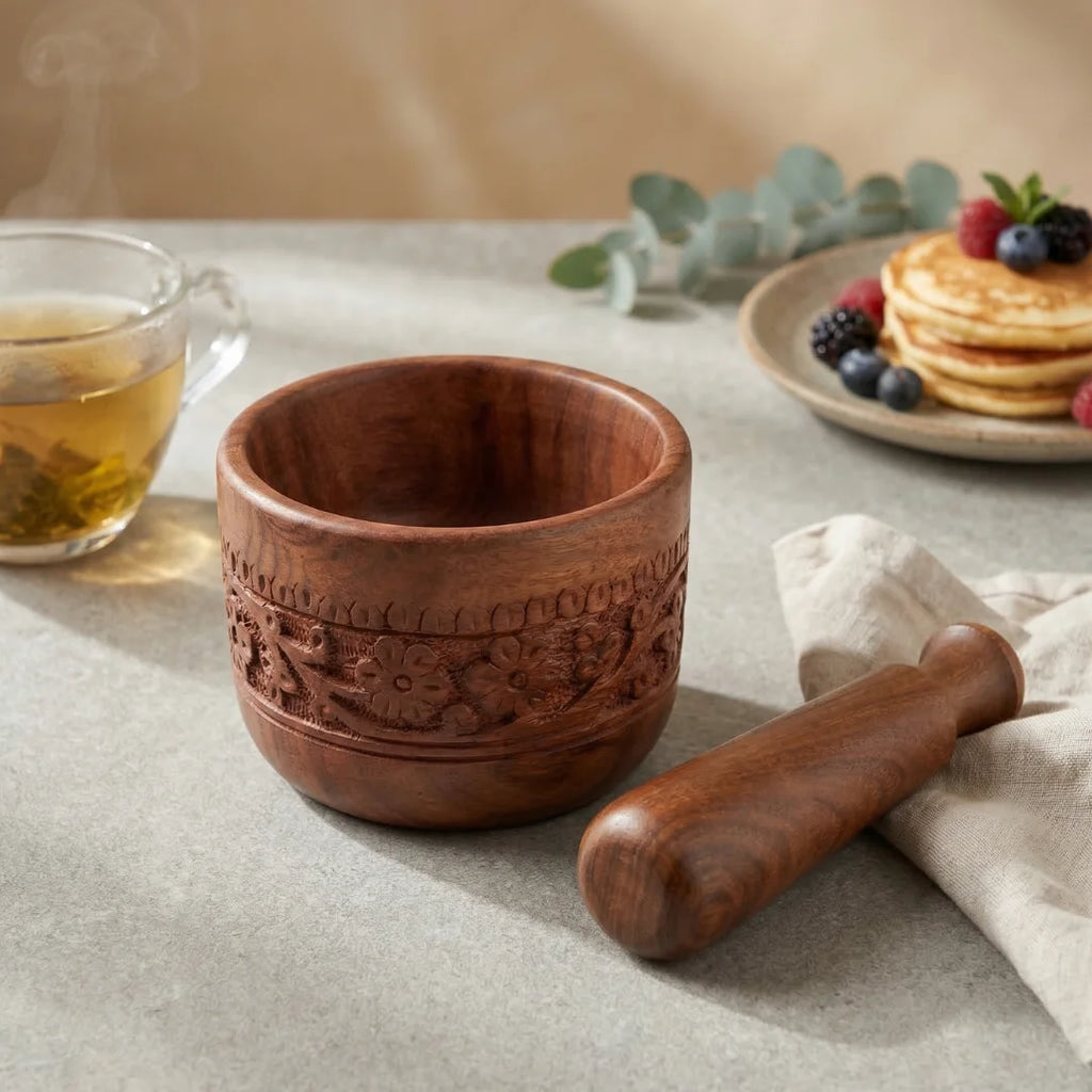 Carved Mortar & Pestle