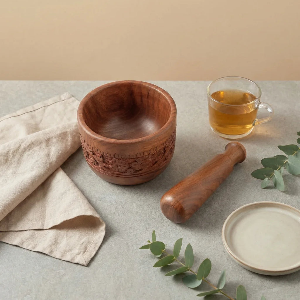 Carved Mortar & Pestle
