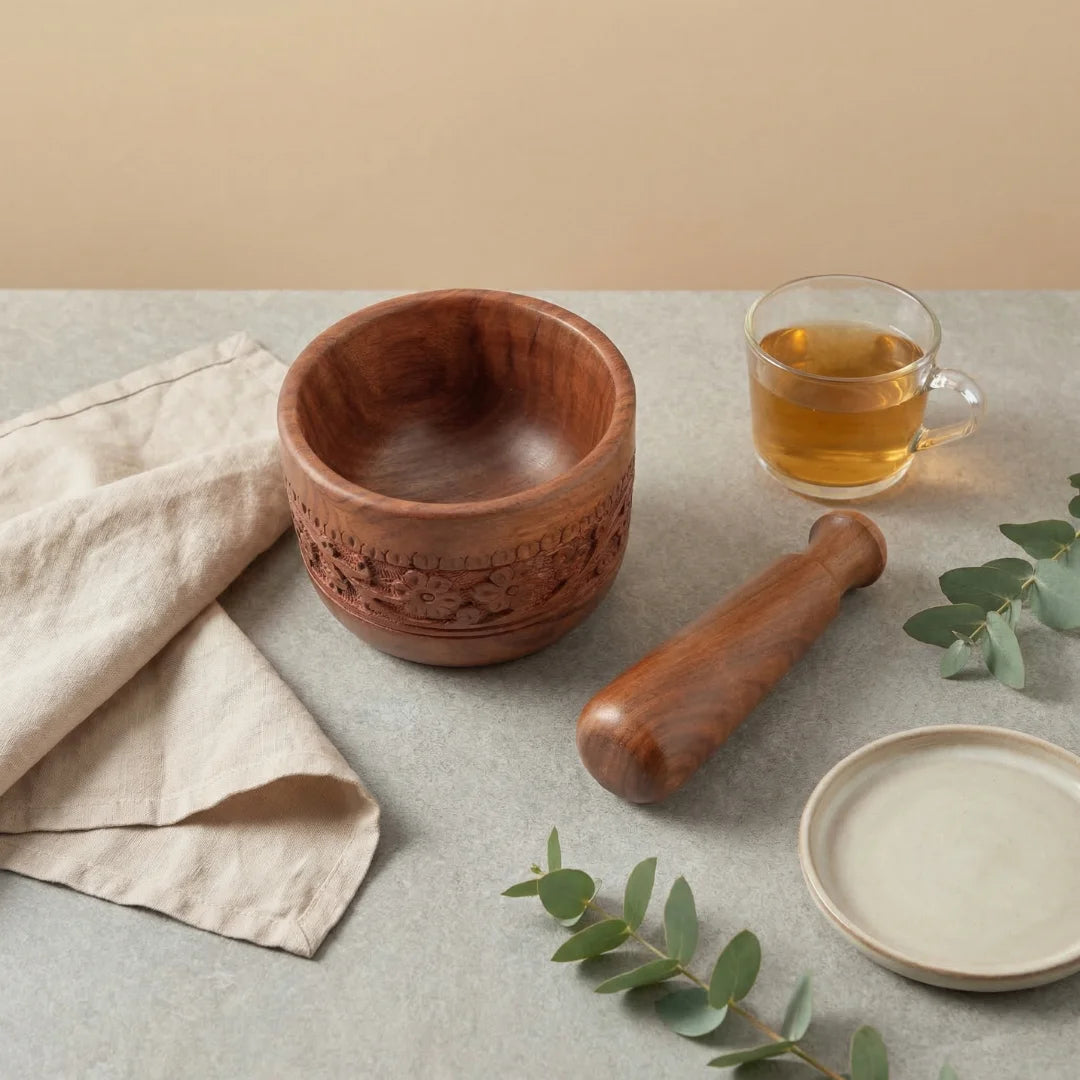 Carved Mortar & Pestle