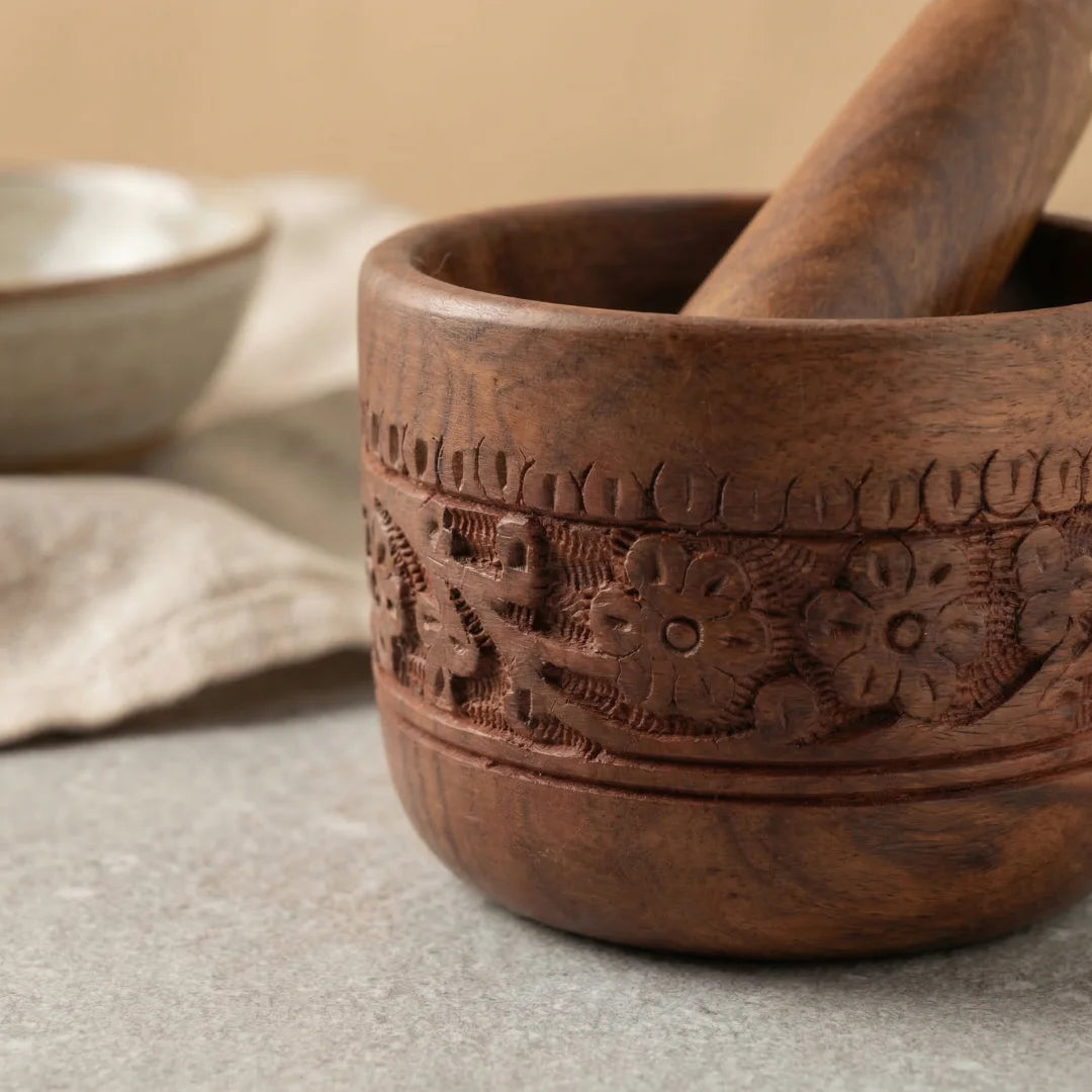 Carved Mortar & Pestle