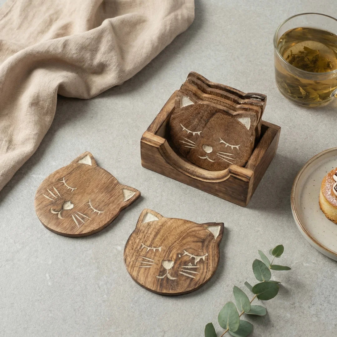 Cat Coaster Set