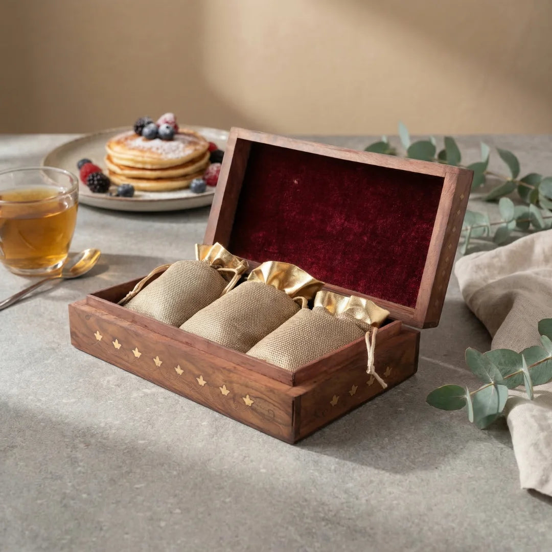 Carved Brass Storage Box