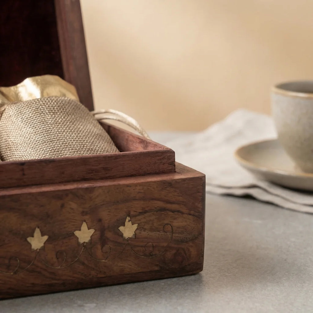 Carved Brass Storage Box