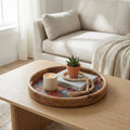 Blue Mosaic Round Serving Tray