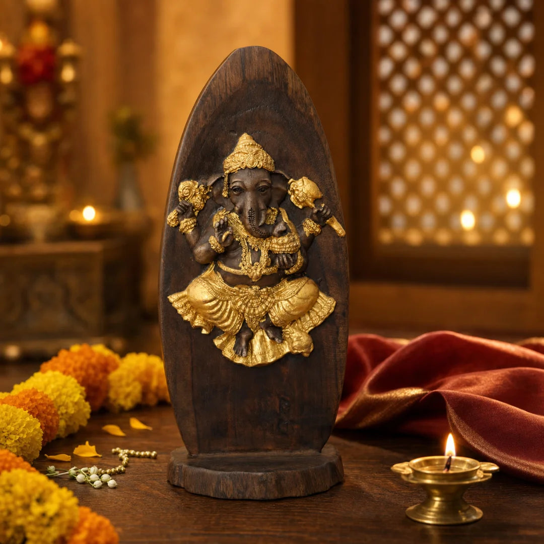 The Ganesh Chaturthi Edit | Handcrafted Wooden Ganpati Idol