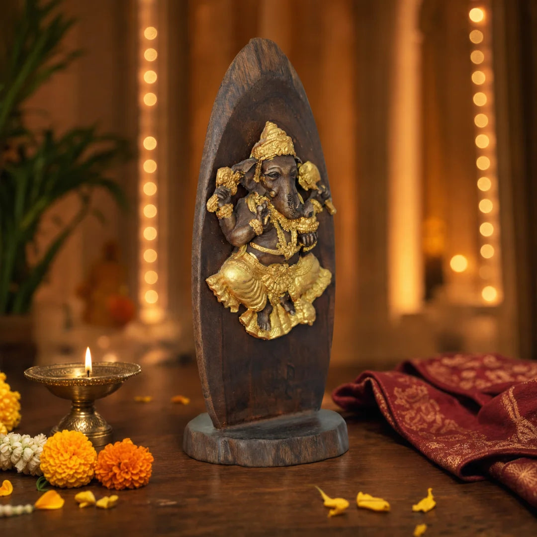 The Ganesh Chaturthi Edit | Handcrafted Wooden Ganpati Idol