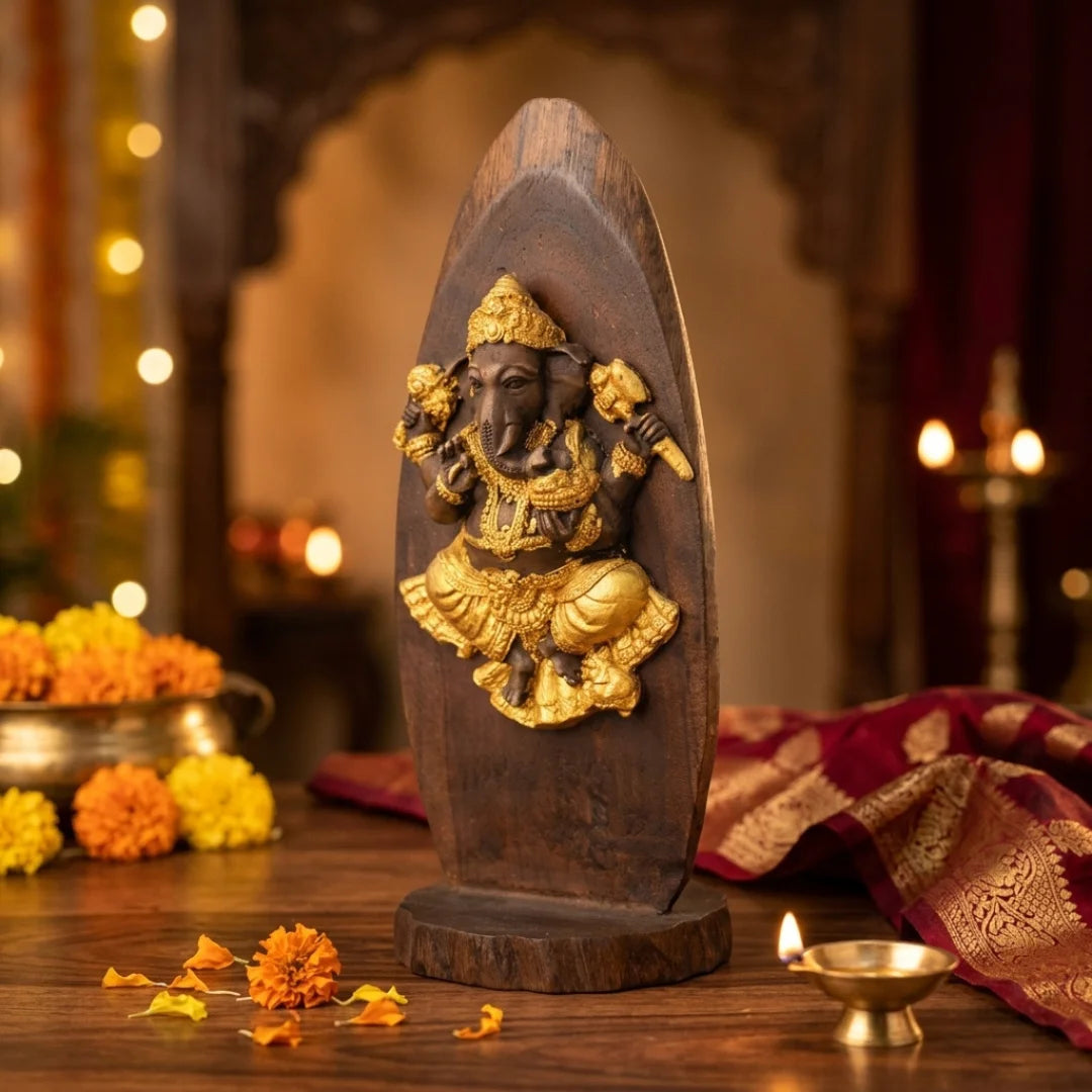 The Ganesh Chaturthi Edit | Handcrafted Wooden Ganpati Idol