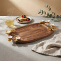 Brass Flower Serving Tray – Oval
