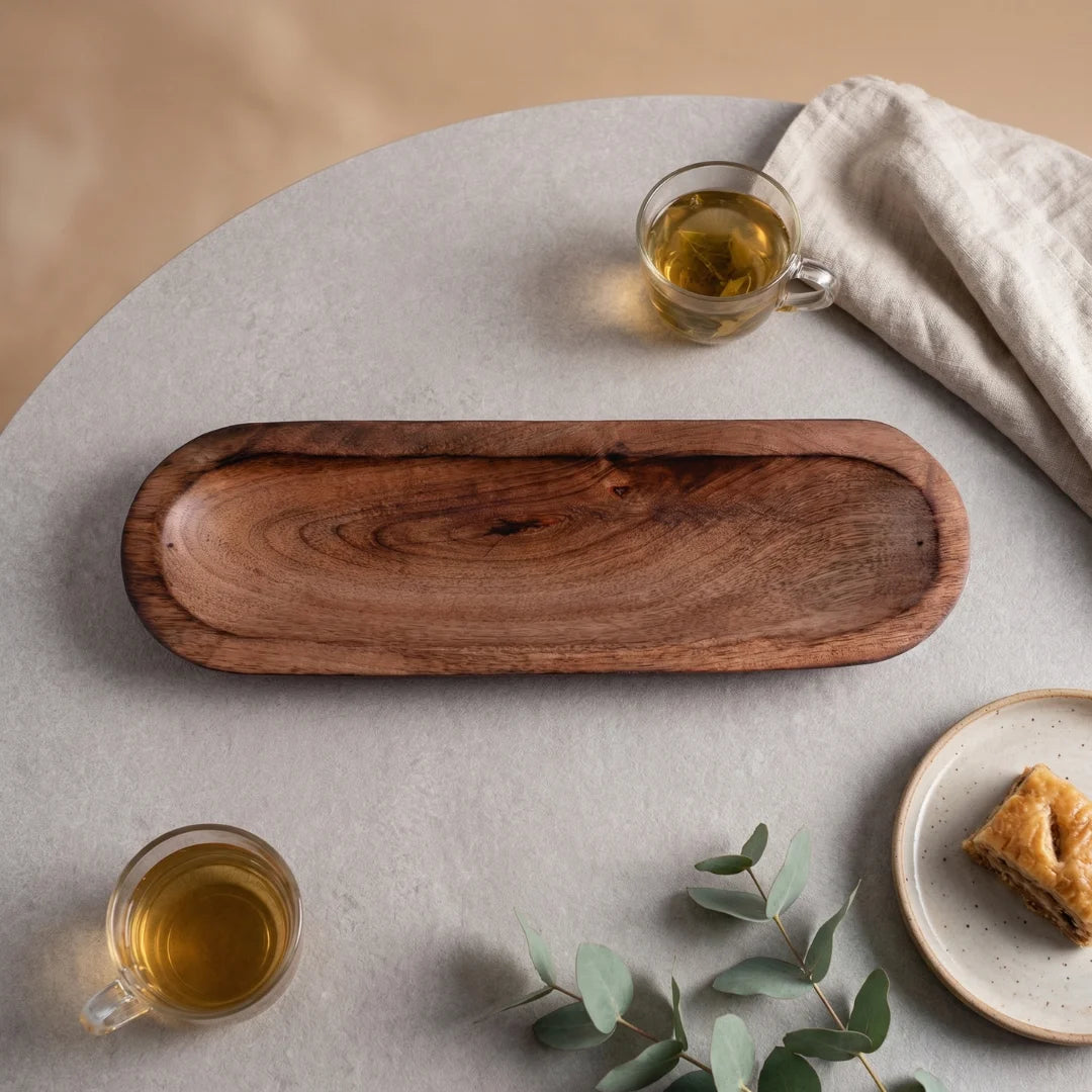 Oval Wood Serving Dish