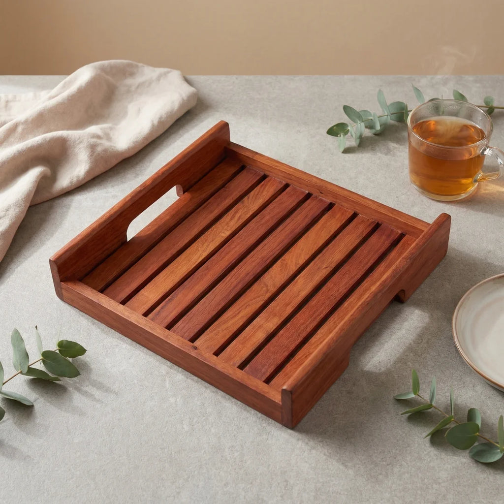 Slatted Square Serving Tray