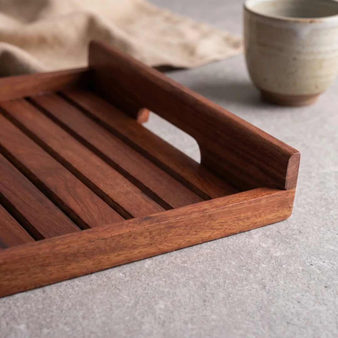 Slatted Square Serving Tray