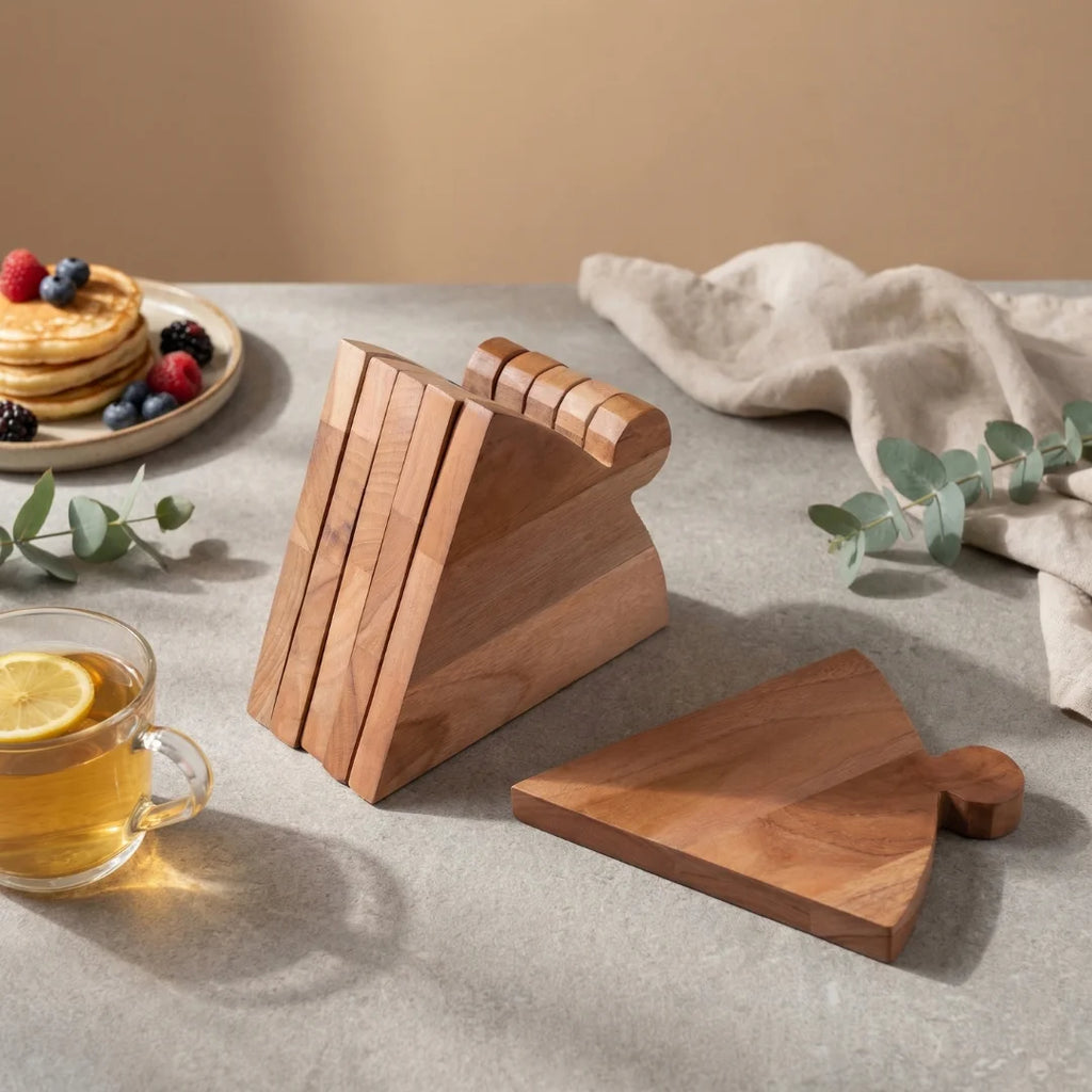 Wood Pizza Serving Set