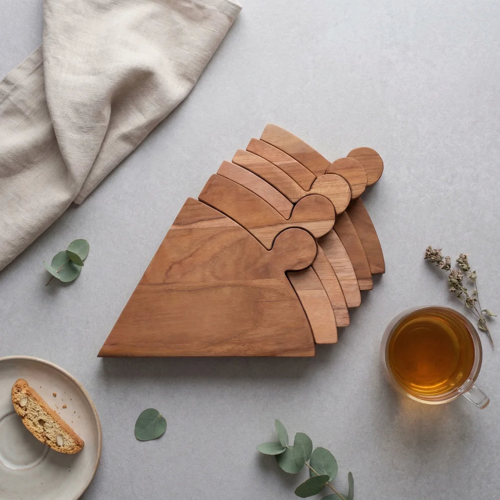 Wood Pizza Serving Set