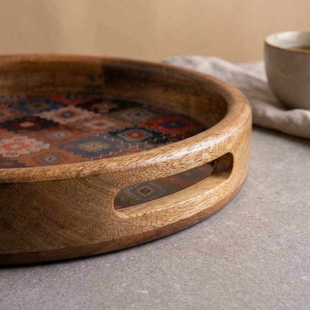 Colour Tile Round Serving Tray