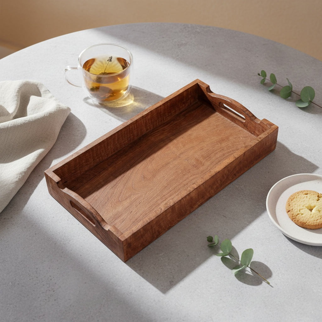 Handled Wood Serving Tray