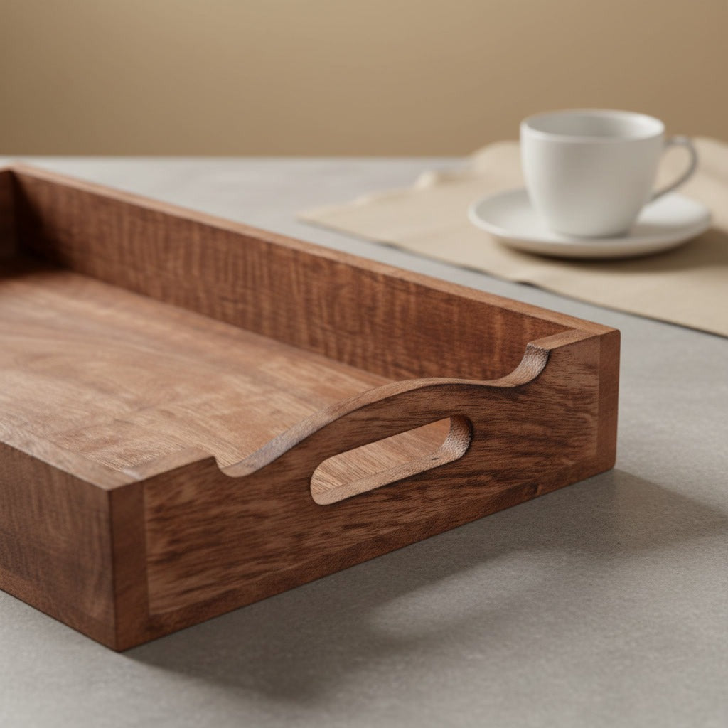 Handled Wood Serving Tray