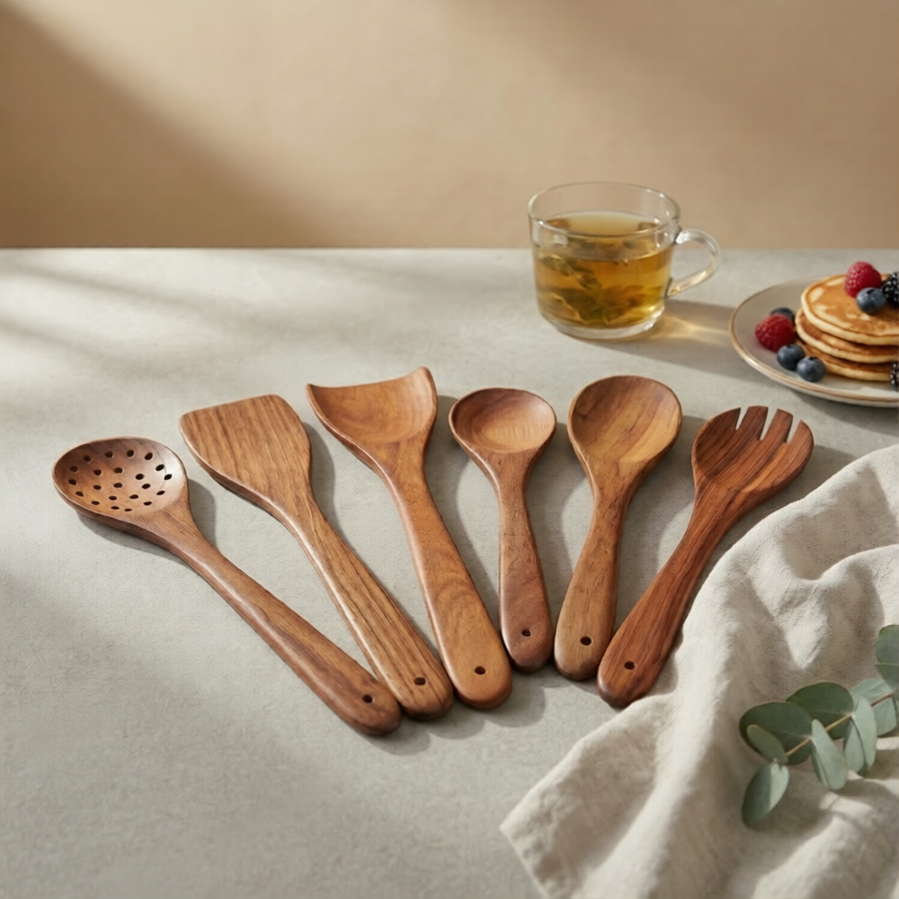Wood Cooking Tools Set